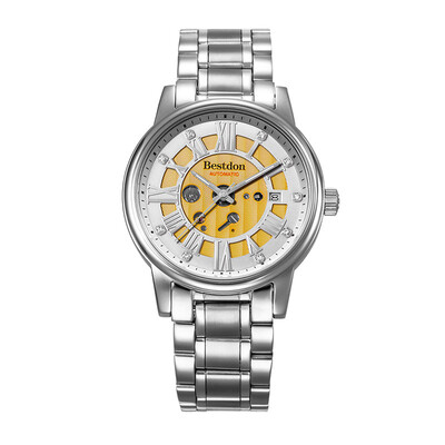 Bestdon 7109G Mens Waterproof Stainless Steel Band Hollow Out Auto-Mechanical Wristwatch Silver White
Bestdon 7109G Mens Waterproof Stainless Steel Band Hollow Out Auto-Mechanical Wristwatch Silver White