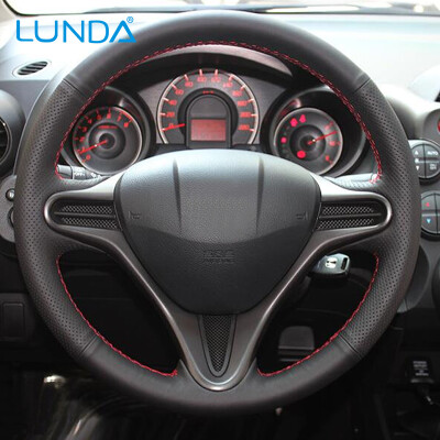 

LUNDA Black Leather Car Руль Обложка для Honda Civic Old Civic 2006-2011