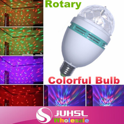

2 Set Creative E27 3W LED цветные лампы, роторный, мини-лазерный свет, ночной кристалл диско-шара, рождественский лазерный проектор