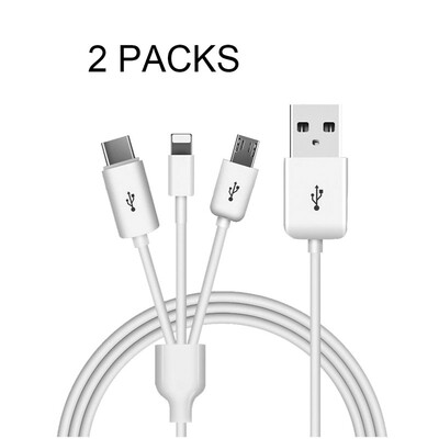 3 In 1 Multi USB 24A Fast Charging Data Transmission Cable with USBType-CLighting Port Phone Charging Line
3 In 1 Multi USB 24A Fast Charging Data Transmission Cable with USBType-CLighting Port Phone Charging Line