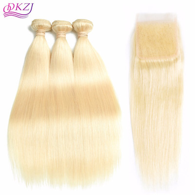 QDKZJ Barzilian Hair Straight Hair 3 Bundles With Closure 613 Blonde Color Hair Human Hair With 4x4 Closure
QDKZJ Barzilian Hair Straight Hair 3 Bundles With Closure 613 Blonde Color Hair Human Hair With 4x4 Closure