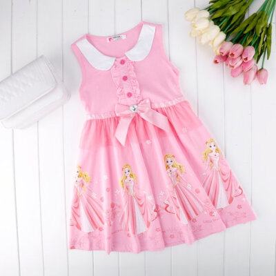 New Cute Sleeveless Girls Doll Collar Character Pattern Bow Mesh Splicing Casual Dress
New Cute Sleeveless Girls Doll Collar Character Pattern Bow Mesh Splicing Casual Dress
