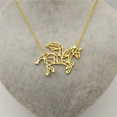 New Flying Unicorn Necklace Geometric origami Unicorn necklace Women Necklaces Geometric Accessories Geometric Jewelry
New Flying Unicorn Necklace Geometric origami Unicorn necklace Women Necklaces Geometric Accessories Geometric Jewelry