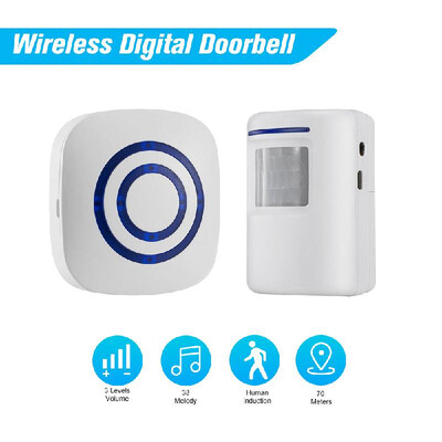 Wireless Digital Doorbell 1Transmitter 2Receiver PIR Sensor Infrared Induction Alarm Welcome Guests Body Door Bell 38
Wireless Digital Doorbell 1Transmitter 2Receiver PIR Sensor Infrared Induction Alarm Welcome Guests Body Door Bell 38