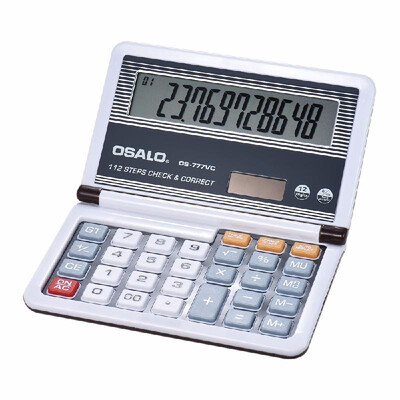 Folding Desktop Electronic Calculator 12 Digits 112 Steps Check & Correct Battery & Solar Dual Powered Larger Display for Home Sch
Folding Desktop Electronic Calculator 12 Digits 112 Steps Check & Correct Battery & Solar Dual Powered Larger Display for Home Sch