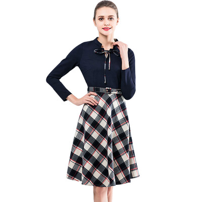 BURDULLY European Style Women Office Knitted Dress Long Sleeve Elegant Ladies 2018 Spring Patchwork Plaid Dress White And Black
BURDULLY European Style Women Office Knitted Dress Long Sleeve Elegant Ladies 2018 Spring Patchwork Plaid Dress White And Black
