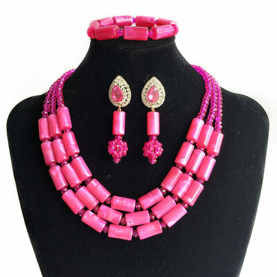 3 Rows Pink Imitation Coral Nigerian Wedding Beads Jewelry Set Bridal Jewelry African Costume Jewelry Set for Women
3 Rows Pink Imitation Coral Nigerian Wedding Beads Jewelry Set Bridal Jewelry African Costume Jewelry Set for Women