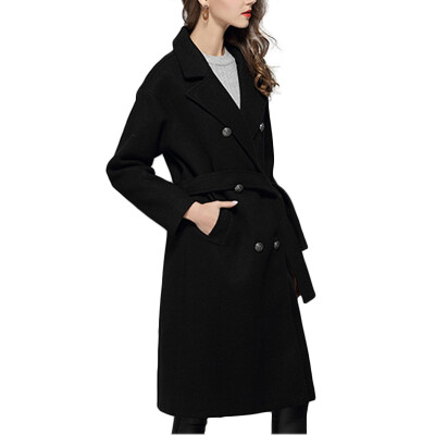 QUZIHUA 2018 New Spring&Winter Thick Turn-down Collar Lacing Waist Double Breasted Office Lady Wool Women Coat
QUZIHUA 2018 New Spring&Winter Thick Turn-down Collar Lacing Waist Double Breasted Office Lady Wool Women Coat