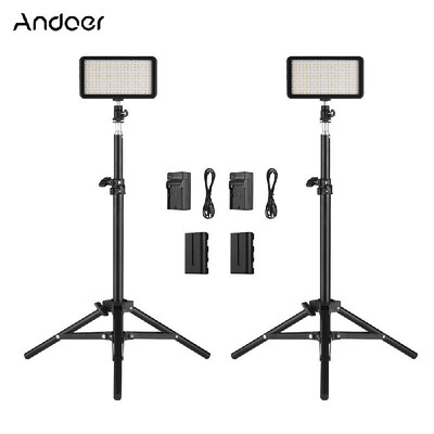 Andoer LED Video Light Kit include 2pcs W228 3200K6000K BiColor Dimmable LED Video Light2pcs Max 72cm Light Stand2pcs 74V 22
Andoer LED Video Light Kit include 2pcs W228 3200K6000K BiColor Dimmable LED Video Light2pcs Max 72cm Light Stand2pcs 74V 22