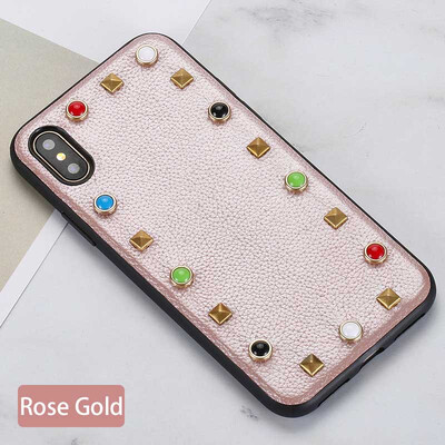 Genuine Leather Phone Case For iPhone X Litchi Texture rivet Back Cover For 6 6S 7 8 Plus Cases
Genuine Leather Phone Case For iPhone X Litchi Texture rivet Back Cover For 6 6S 7 8 Plus Cases