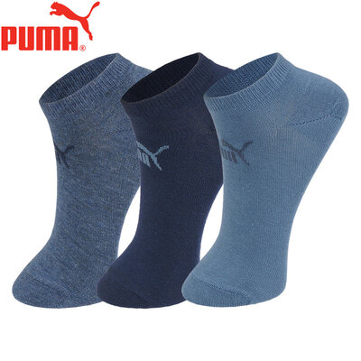 PUMA Hummer Socks Womens Basic Boat Socks 3 Pairs WhiteBlack
