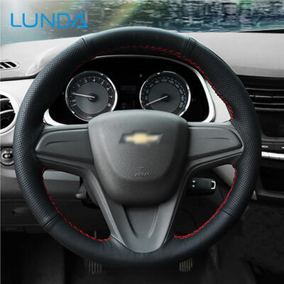 

LUNDA Black Leather Car Рулевое колесо для Chevrolet Cruze 2009-2014 Aveo 2011-2014 Holden Cruze 2010