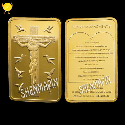 24K Cross gold bar Jesus challenges commemorative coin lucky bird white dove souvenir art collection
24K Cross gold bar Jesus challenges commemorative coin lucky bird white dove souvenir art collection