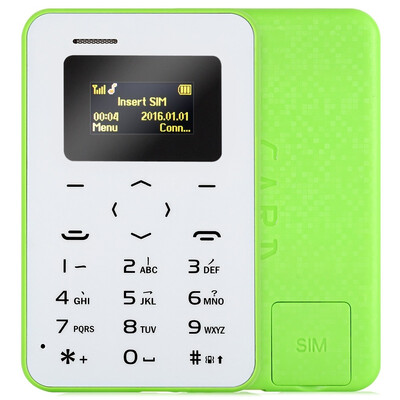AIEK Q2 096 inch Ultra-thin 48mm Card Mobile Phone Low Radiation with FM Radio Audio Player Alarm Bluetooth calculator
AIEK Q2 096 inch Ultra-thin 48mm Card Mobile Phone Low Radiation with FM Radio Audio Player Alarm Bluetooth calculator