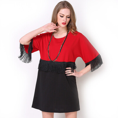 BURDULLY 2018 Spring Fashion O neck Tassel Dress Black Patchwork Loose Plus Size Dress Elegant Ladies Vintage Robe Femme Sexy
BURDULLY 2018 Spring Fashion O neck Tassel Dress Black Patchwork Loose Plus Size Dress Elegant Ladies Vintage Robe Femme Sexy