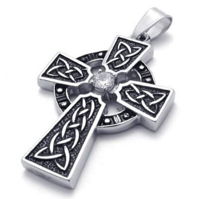 Hpolw Stainless Steel Black Irish Knot Celtic Cross Mens Womens Claddagh Style Necklace Pendant 18-26 inch Chain
Hpolw Stainless Steel Black Irish Knot Celtic Cross Mens Womens Claddagh Style Necklace Pendant 18-26 inch Chain