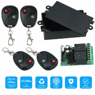433Mhz DC 12V 2CH Universal 10A Relay Wireless Remote Control Switch Receiver Module And 5PCS 2 Key RF 433 Mhz Transmitter Remote
433Mhz DC 12V 2CH Universal 10A Relay Wireless Remote Control Switch Receiver Module And 5PCS 2 Key RF 433 Mhz Transmitter Remote