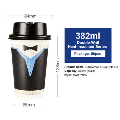 OTOR 382ml Paper Cups for Milk Tea Coffee Thickened Double Wall Heat-Insulated Cup with Cover Party Anniversary Cup 50pcs
OTOR 382ml Paper Cups for Milk Tea Coffee Thickened Double Wall Heat-Insulated Cup with Cover Party Anniversary Cup 50pcs