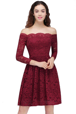 MisShow Elegant Burgundy Lace Appliques Short Dresses Prom 2017 Women Party Dresses with Sleeves Vestido de Formatura
MisShow Elegant Burgundy Lace Appliques Short Dresses Prom 2017 Women Party Dresses with Sleeves Vestido de Formatura