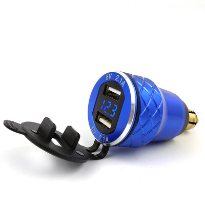 Aluminum Alloy Metal Blue Shell CNC Motorcycle Dual USB Charger 42A Voltmeter for DIN Hella Socket for BMW Motorcycle 12-24V
Aluminum Alloy Metal Blue Shell CNC Motorcycle Dual USB Charger 42A Voltmeter for DIN Hella Socket for BMW Motorcycle 12-24V