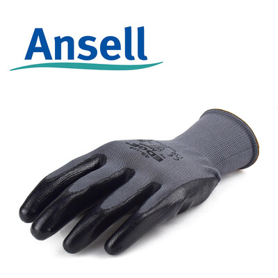 Ansell 48-128 nitrile coated protective gloves polyester lining palm dipped slip resistant oil resistant wear resistant tear resistant mechanical protection black gray 9 yards 12 pairs bag
Ansell 48-128 nitrile coated protective gloves polyester lining palm dipped slip resistant oil resistant wear resistant tear resistant mechanical protection black gray 9 yards 12 pairs bag