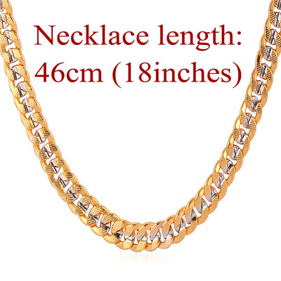 Two Tone Necklace With "18K" Stamp Real Gold Plated Men Jewelry Wholesale 2015 New Trendy 55 CM Cuban Link Chain Necklace
Two Tone Necklace With "18K" Stamp Real Gold Plated Men Jewelry Wholesale 2015 New Trendy 55 CM Cuban Link Chain Necklace