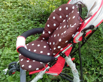 Thick Baby Infant Stroller Seat Pushchair Cushion Cotton Mat White Dot Coffee