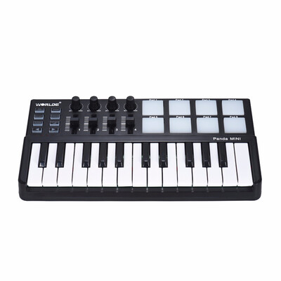 WORLDE Panda MINI 25-Key Ultra-Portable USB MIDI Keyboard Controller 8 Colorful Backlit Trigger Pads
WORLDE Panda MINI 25-Key Ultra-Portable USB MIDI Keyboard Controller 8 Colorful Backlit Trigger Pads