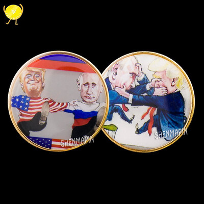 2018 Trump&Putin cartoon commemorative coins metal gold-plated challenge coin 40mm coin collectibles
2018 Trump&Putin cartoon commemorative coins metal gold-plated challenge coin 40mm coin collectibles