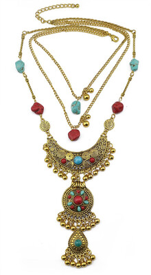 Idealway Vintage 2 Colors Gold Silver Alloy Multilayer Chains Natural Turquoise Moon Shape Beads Tassel Pendant Long Necklace
Idealway Vintage 2 Colors Gold Silver Alloy Multilayer Chains Natural Turquoise Moon Shape Beads Tassel Pendant Long Necklace