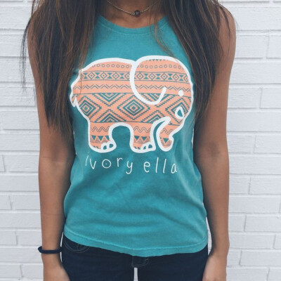 2016 Summer T-Shirt Women 100% cotton Elephant printing round neck sleeveless Women tee shirt
2016 Summer T-Shirt Women 100% cotton Elephant printing round neck sleeveless Women tee shirt