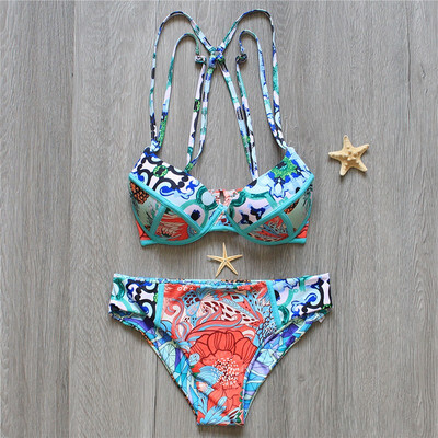 Sexy Printing Two Pieces Womens Swimming Suit Brazilian Swimwear Women Halter Strap Swimwea 
Sexy Printing Two Pieces Womens Swimming Suit Brazilian Swimwear Women Halter Strap Swimwea