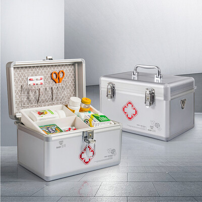 Vilscijon Victorian medicine box home multi-function first aid box aluminum alloy lock medical diagnosis box silver 3361
Vilscijon Victorian medicine box home multi-function first aid box aluminum alloy lock medical diagnosis box silver 3361
