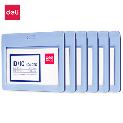 Deli deli 6 horizontal ID card sets work permit after the cover type employee card bus card set light blue 8342
Deli deli 6 horizontal ID card sets work permit after the cover type employee card bus card set light blue 8342