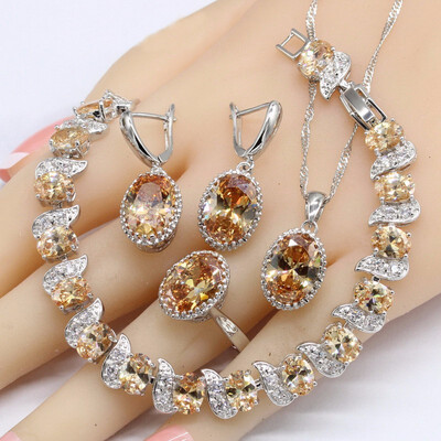 Orange Morganite 925 Silver Jewelry Sets For Women Bracelet Earrings Necklace Pendant Rings
Orange Morganite 925 Silver Jewelry Sets For Women Bracelet Earrings Necklace Pendant Rings