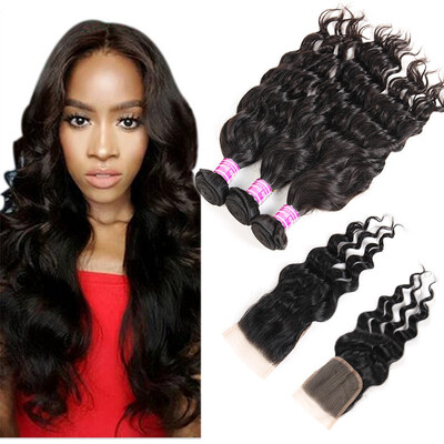 Glary Indian Hair Bundles Virgin Hair Natural Wave 8A Unprocessed Human Hair Weaves 3 Bundles with Closure Natural Black Color
Glary Indian Hair Bundles Virgin Hair Natural Wave 8A Unprocessed Human Hair Weaves 3 Bundles with Closure Natural Black Color