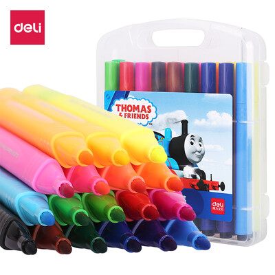 Deli Deli Thomas series 18 color easy to wash thick triangle student watercolor pen 70712
Deli Deli Thomas series 18 color easy to wash thick triangle student watercolor pen 70712