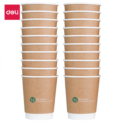 Deli deli 20 280ml double-layer disposable paper cup thickening office water cup brown 19204
Deli deli 20 280ml double-layer disposable paper cup thickening office water cup brown 19204