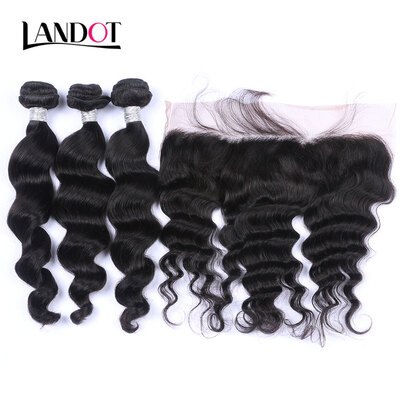 9A Lace Frontal Closure With 3 Bundles Brazilian Virgin Human Hair Weave Loose Wave Unprocessed Loose Wavy Curly Remy Hair 4Pc Lot
9A Lace Frontal Closure With 3 Bundles Brazilian Virgin Human Hair Weave Loose Wave Unprocessed Loose Wavy Curly Remy Hair 4Pc Lot