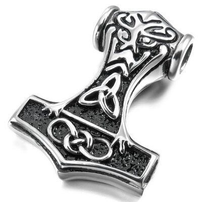 Hpolw Men's Stainless Steel Pendant Necklace Silver Thors Hammer Irish Celtic Knot Amulet -with 23 inch Chain
Hpolw Men's Stainless Steel Pendant Necklace Silver Thors Hammer Irish Celtic Knot Amulet -with 23 inch Chain