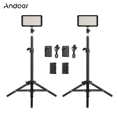 Andoer LED Video Light Kit include 2pcs W228 3200K6000K BiColor Dimmable LED Video Light2pcs Max 72cm Light Stand2pcs 74V 22
Andoer LED Video Light Kit include 2pcs W228 3200K6000K BiColor Dimmable LED Video Light2pcs Max 72cm Light Stand2pcs 74V 22