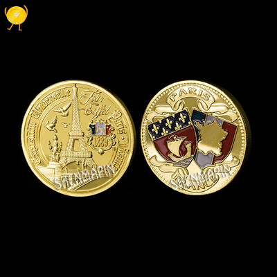 France Paris Commemorative Coin Colorized Gold Plated Paris Tower Coin Souvenir Coin For Collection
France Paris Commemorative Coin Colorized Gold Plated Paris Tower Coin Souvenir Coin For Collection