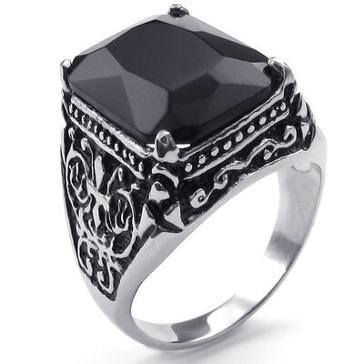 Hpolw Mens Stainless Steel Crystal Ring Vintage Engraved Fleur De Lis Dragon Claw shinning black stone Ring Black & SilverB
Hpolw Mens Stainless Steel Crystal Ring Vintage Engraved Fleur De Lis Dragon Claw shinning black stone Ring Black & SilverB