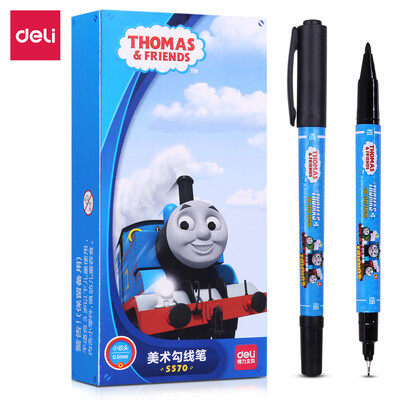 Deli Deli Thomas double head multi-purpose oily logistics marker pen hook line pen pen pen black 12 box S570
Deli Deli Thomas double head multi-purpose oily logistics marker pen hook line pen pen pen black 12 box S570