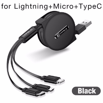 Cafele 3 in 1 Retractable USB Cable for iPhone Micro USB Type C Flat Cable Fast Charging for iPhone Cable Micro USBType-C
Cafele 3 in 1 Retractable USB Cable for iPhone Micro USB Type C Flat Cable Fast Charging for iPhone Cable Micro USBType-C