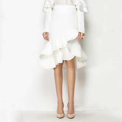 Mermaid Skirt Female High Waist Bodycon Ruffles Patchwork Irregular Midi Skirts Spring Fashion OL 2018 Clothing
Mermaid Skirt Female High Waist Bodycon Ruffles Patchwork Irregular Midi Skirts Spring Fashion OL 2018 Clothing