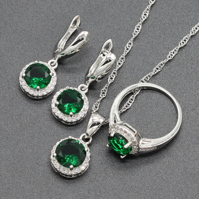 Round Blue Stone Silver Plated Jewelry Sets for Women Necklace Ring Dangle Earrings Free Jewelry Box
Round Blue Stone Silver Plated Jewelry Sets for Women Necklace Ring Dangle Earrings Free Jewelry Box
