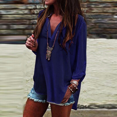 Women Sexy Deep V-neck Irregular Hem Loose Long Sleeve Shirt Tops Causal Chiffon Sweatshirt Pullover Blouse Solid Color Ladies Fas
Women Sexy Deep V-neck Irregular Hem Loose Long Sleeve Shirt Tops Causal Chiffon Sweatshirt Pullover Blouse Solid Color Ladies Fas