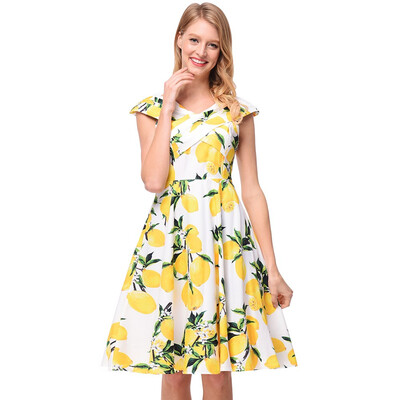 Women Sexy Bandage 2018 Vintage V-neck Empire Lemon Prnt Floral Dresses Summer Spring A-line Sleeveless Vestido Bandage
Women Sexy Bandage 2018 Vintage V-neck Empire Lemon Prnt Floral Dresses Summer Spring A-line Sleeveless Vestido Bandage