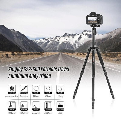 Kingjoy G22 G00 Portable Travel Aluminum Alloy Camera Tripod Monopod with 360 Degree Ball Head 5 Section Adjustable Max Working H
Kingjoy G22 G00 Portable Travel Aluminum Alloy Camera Tripod Monopod with 360 Degree Ball Head 5 Section Adjustable Max Working H